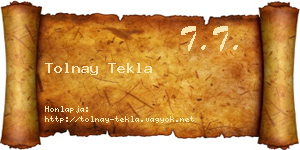 Tolnay Tekla névjegykártya